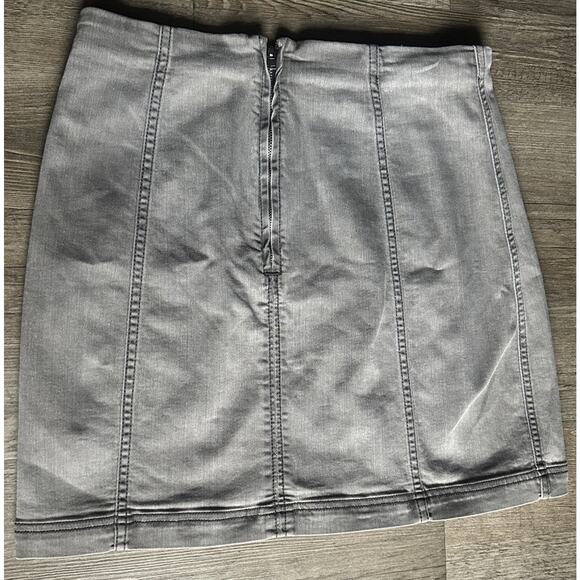 Free People Modern Femme Grey Denim Mini Skirt, EUC, Size12 MSRP $89 - Picture 12 of 16